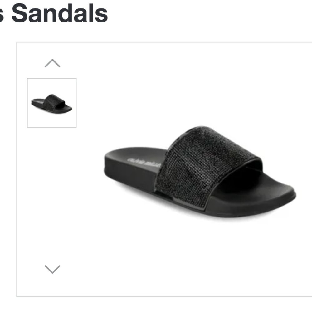 Olivia Miller Sparkly Black Slides